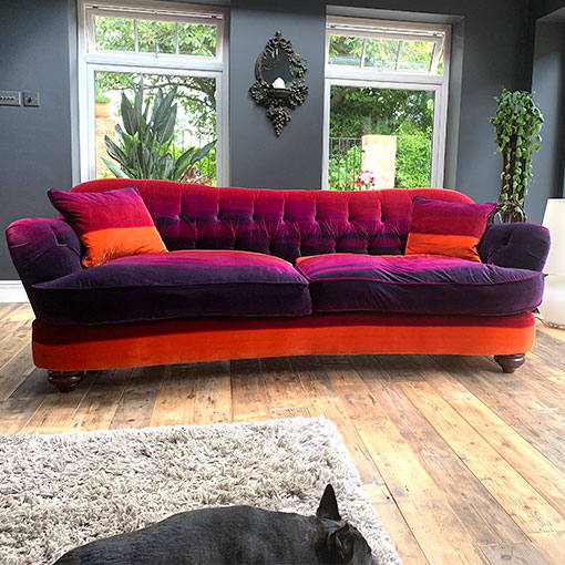 2 Fairmont Large Sofa in Harlequin Amazilla Velvet